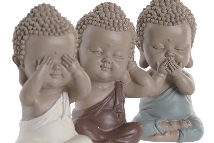 DKD Home Decor Figura Buda en Resina Surtida de 3 Colores, Pack de 6 DKD Home Decor Figura Buda en Resina Surtida de 3 Colores, Pack de 6