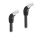DeLOCK Cable de red RJ45 Cat.6A S/FTP acodado 45° hacia abajo 3 m negro