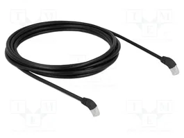 DeLOCK Cable de red Cat.6a S/FTP con conector angular 45° hacia abajo, 3 m, Negro