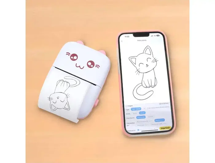 Wondee Mini Impresora Térmica Funny Pink Bluetooth para Móvil iOS Android