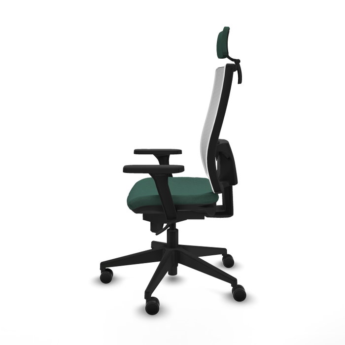 PIQUERAS Y CRESPO Silla de oficina Horna con Mecanismo Sincro, Verde botella y Blanco PIQUERAS Y CRESPO Silla de oficina Horna con Mecanismo Sincro, Verde botella y Blanco