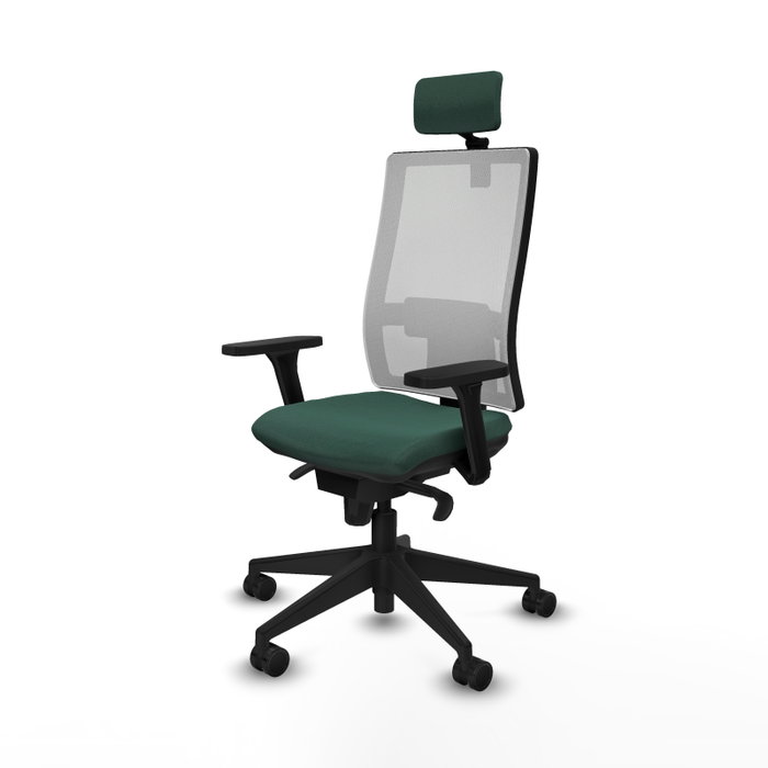 PIQUERAS Y CRESPO Silla de oficina Horna con Mecanismo Sincro, Verde botella y Blanco PIQUERAS Y CRESPO Silla de oficina Horna con Mecanismo Sincro, Verde botella y Blanco
