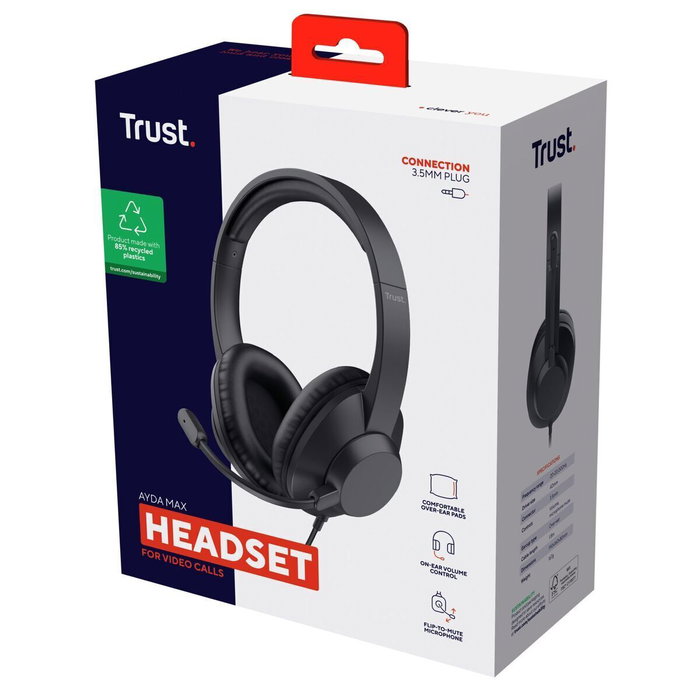 Trust Ayda Max Auriculares con Micrófono Jack 3,5mm Negro Trust Ayda Max Auriculares con Micrófono Jack 3,5mm Negro
