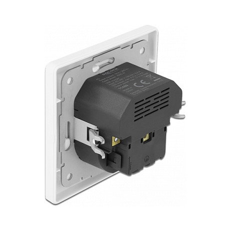 DeLOCK Enchufe de pared con 2 puertos USB y toma CEE 7/3 Blanco