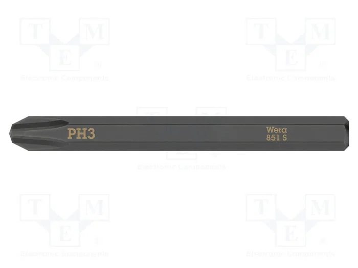 WERA Punta de destornillador Phillips PH3 de 1/4 pulgada para percusión WERA Punta de destornillador Phillips PH3 de 1/4 pulgada para percusión