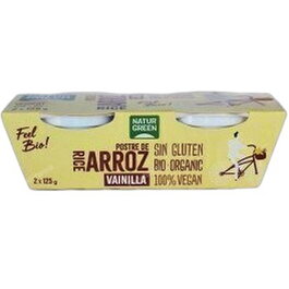 Naturgreen Postre de Arroz con Vainilla Bio, Ecológico, Pack de 2 Unidades de 125g