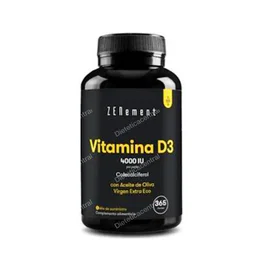 ZENEMENT Vitamina D3 con Aceite de Oliva 365 Perlas 4000 UI Contribuye al Sistema Inmune y Huesos