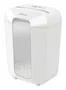 Fellowes Trituradora de papel LX70, corte partículas 4x40mm, tritura 11 hojas, grapas y tarjetas, capacidad 18L, color blanco