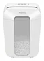 Fellowes Trituradora de papel LX70, corte partículas 4x40mm, tritura 11 hojas, grapas y tarjetas, capacidad 18L, color blanco