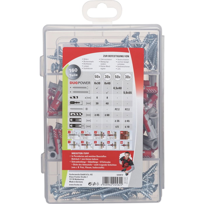 Fischer MeisterBox DuoPower + tornillos (160 piezas) Fischer MeisterBox DuoPower + tornillos (160 piezas)