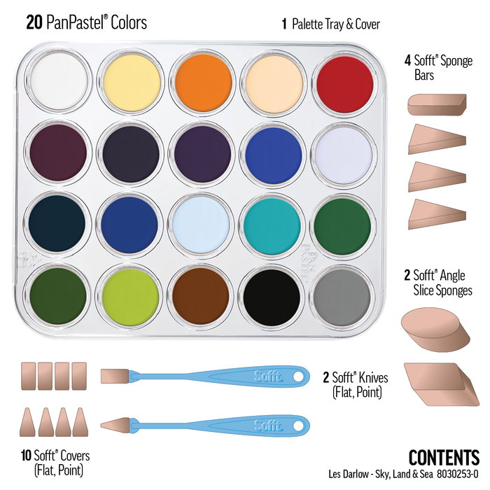 Panpastel 20 - Les Darlow Cielo, Tierra y Mar con Herramientas y Paleta Sofft