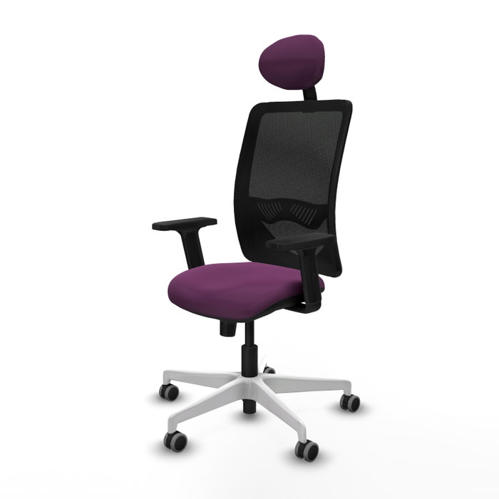 PIQUERAS Y CRESPO Silla de oficina Zulema con mecanismo Sincro, Morado y Negro
