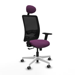 PIQUERAS Y CRESPO Silla de oficina Zulema con mecanismo Sincro, Morado y Negro
