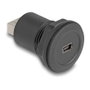DeLOCK 66742 Conector USB 2.0 Tipo Mini-B a USB 2.0 Tipo-A Integrado Negro