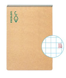 Bloc Escolofi Tapa Dura A4 100H Apaisado Cuadricula 5X5 80G Ecologico (Set de 5)
