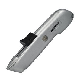 Wolfpack Linea Profesional Cutter Autoretractil con Hoja de Acero SK5 y Carcasa de Aluminio