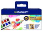 Manley Set de Acuarelas en Pastillas de 12 Colores con Pincel
