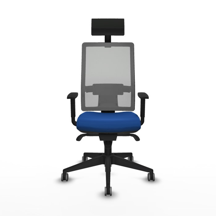 PIQUERAS Y CRESPO Silla de oficina Horna con mecanismo Sincro, Azul y Gris