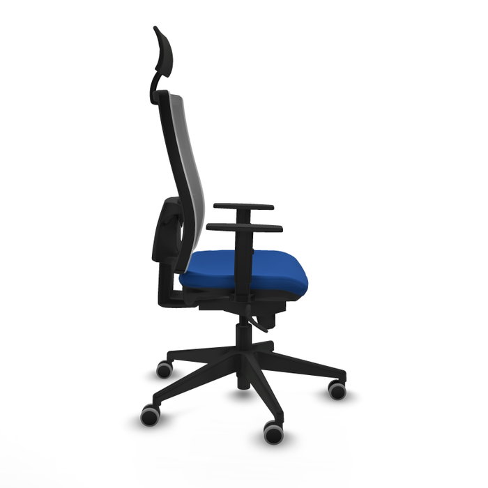 PIQUERAS Y CRESPO Silla de oficina Horna con mecanismo Sincro, Azul y Gris