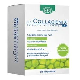 TREPATDIET-ESI Collagenix Lift Antioxidante - Colágeno Hidrolizado Tipo I y III, Ácido Hialurónico, Vitamina C, Zinc - 60 Comprimidos