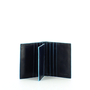 Piquadro Blue Square Tarjetero de Cuero PP1518B2 Azul Auténtico