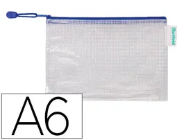 Bolsa Multiusos Tarifold Pvc Din A6 Apertura Superior Con Cremallera Portaboligrafo Y Correa Azul 8 unidades