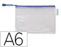 Bolsa Multiusos Tarifold Pvc Din A6 Apertura Superior Con Cremallera Portaboligrafo Y Correa Azul 8 unidades