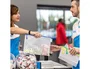 Djois Bolsa multiusos de PVC Din A6 con cremallera y portabolígrafos azul