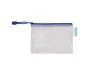 Djois Bolsa multiusos de PVC Din A6 con cremallera y portabolígrafos azul