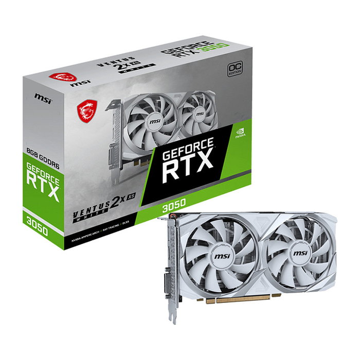 MSI RTX 3050 2X XS WHITE 8G OC 8GB GDDR6 Blanco