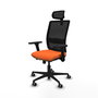 PIQUERAS Y CRESPO Silla de oficina Haches con mecanismo Sincro/Traslack, Naranja y Negro