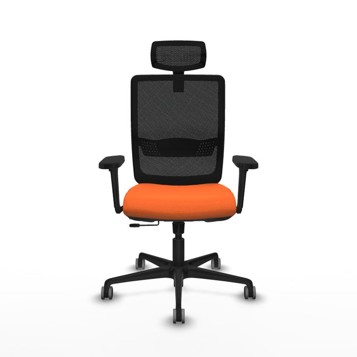 PIQUERAS Y CRESPO Silla de oficina Haches con mecanismo Sincro/Traslack, Naranja y Negro