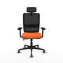PIQUERAS Y CRESPO Silla de oficina Haches con mecanismo Sincro/Traslack, Naranja y Negro