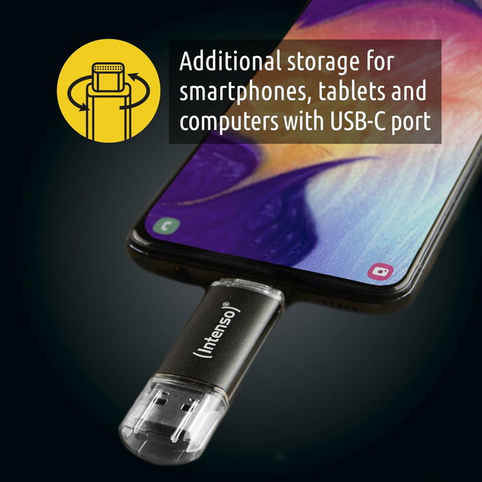 Intenso Twist Line 256 GB USB-A/USB-C Antracita