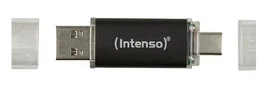 Intenso Twist Line USB 3.2 256 GB, Lápiz USB Antracita con Tapa, Doble Conector USB Type-A y USB Type-C, Velocidad de Escritura 70 MB/s