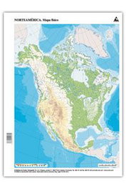 CUMIO Paquete de 50 Mapas Mudos Físicos de Norteamérica
