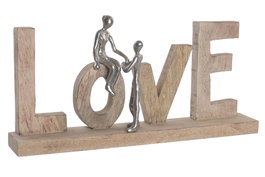 DKD Home Decor Decoración Mango Aluminio Love Natural