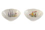 DKD Home Decor Juego de 6 Cuencos de Porcelana Flower 24 Multicolor con Diseño de Flores