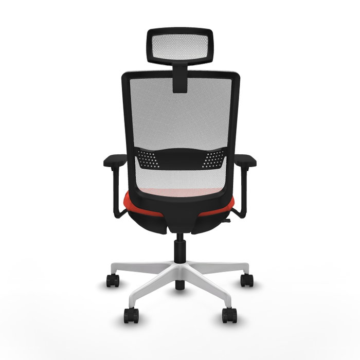 PIQUERAS Y CRESPO Silla de oficina Haches con mecanismo Sincro/Traslack, Naranja oscuro y Blanco