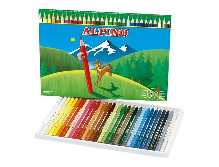 Alpino Estuche de 30 Lápices de Colores Largos 175mm Surtidos Alpino Estuche de 30 Lápices de Colores Largos 175mm Surtidos