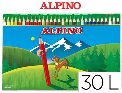 Alpino Estuche de 30 Lápices de Colores Largos 175mm Surtidos Alpino Estuche de 30 Lápices de Colores Largos 175mm Surtidos