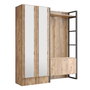 Hanah Home Ml18-A Recibidor Moderno Industrial Pino Atlántico con Ganchos y Estantes para Entrada 90x180x34 cm