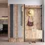 Hanah Home Ml18-A Recibidor Moderno Industrial Pino Atlántico con Ganchos y Estantes para Entrada 90x180x34 cm