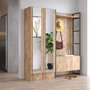 Hanah Home Ml18-A Recibidor Moderno Industrial Pino Atlántico con Ganchos y Estantes para Entrada 90x180x34 cm
