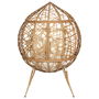 Home Deco Factory Butaca Huevo Colección Natural Con Cojín Hierro PE 100x65 cm