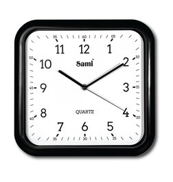 SAMI Reloj de Pared Cuadrado 30 cm Negro