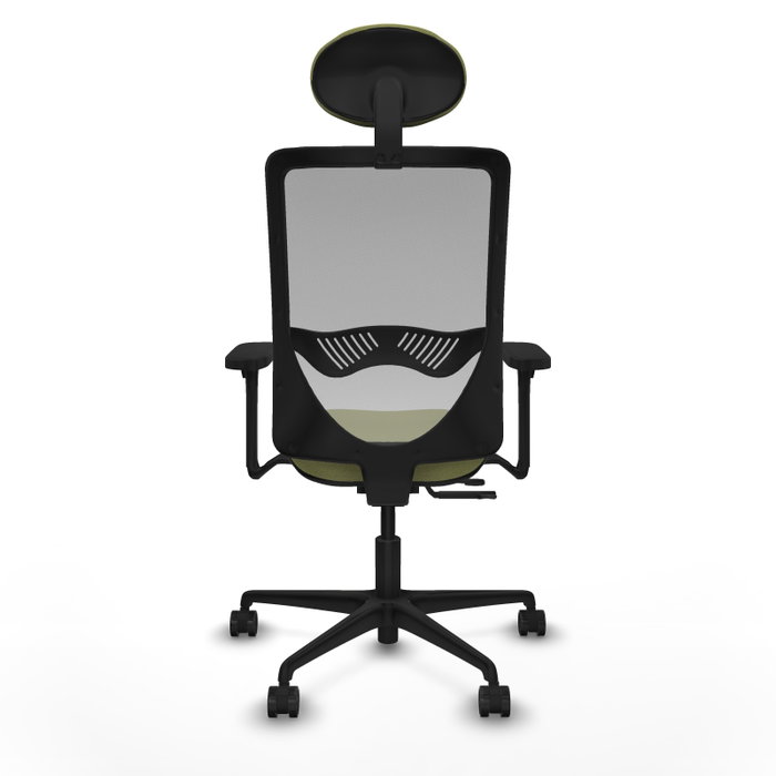 PIQUERAS Y CRESPO Silla de oficina Zulema con mecanismo Sincro/Traslack, Verde oliva y Gris