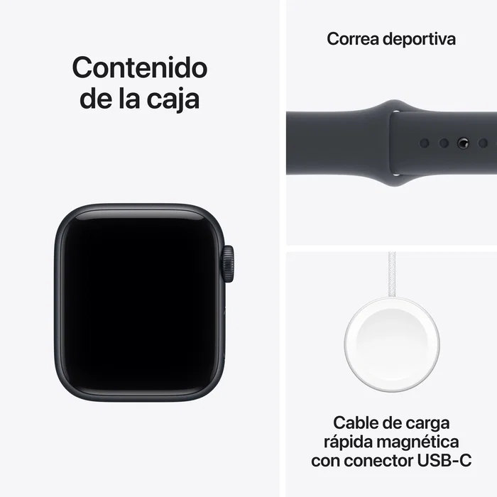 Apple Watch SE 3 GPS 40mm Medianoche Correa Deportiva Negra S/M Apple Watch SE 3 GPS 40mm Medianoche Correa Deportiva Negra S/M