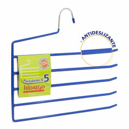 Hidalgo Percha antideslizante para 5 pantalones, azul