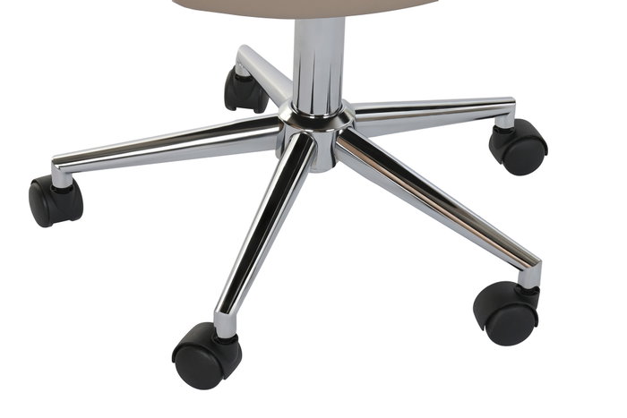 DKD Home Decor Silla PU Metal Beige con Ruedas